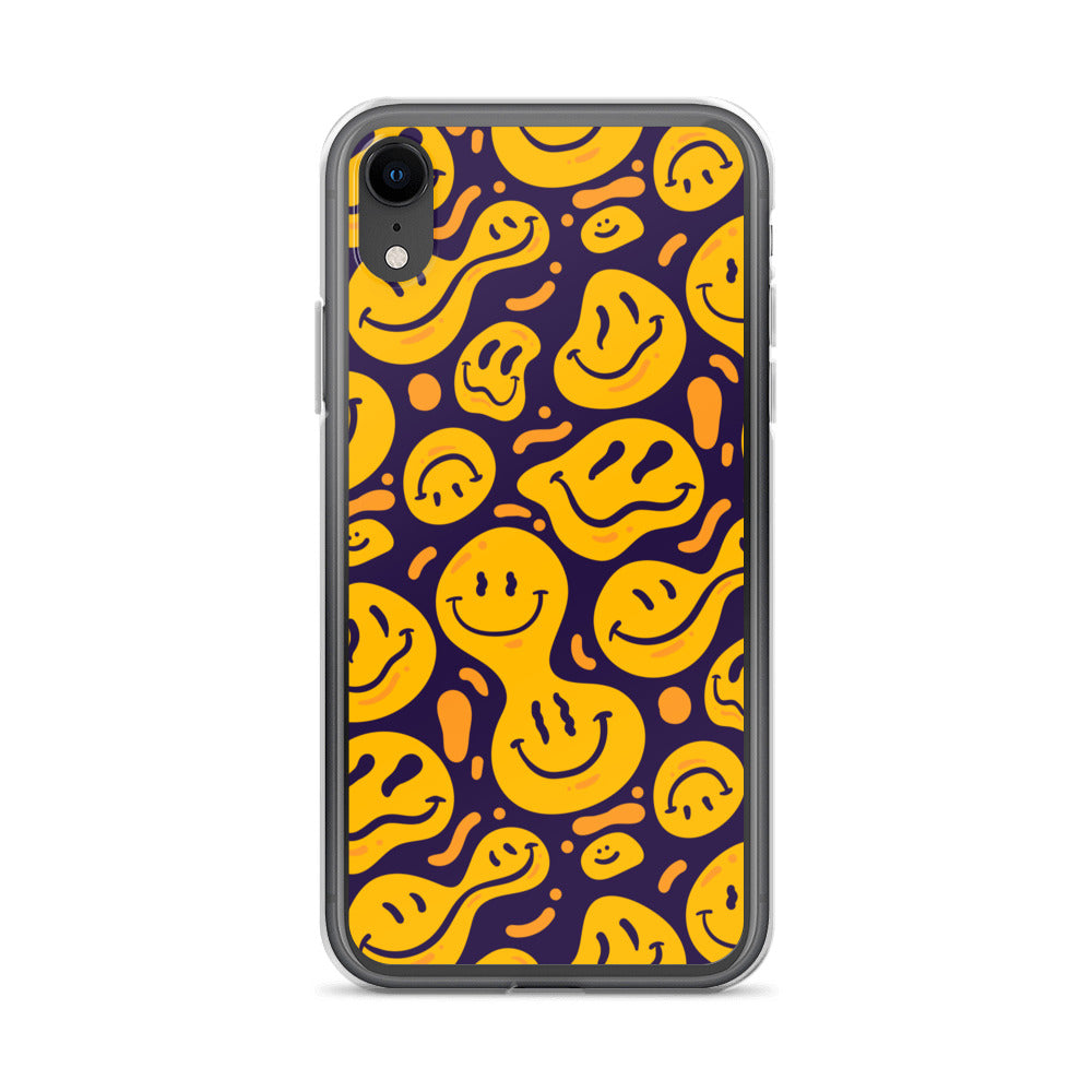 Distorted Smile Emoticon Pattern Clear Case for iPhone®