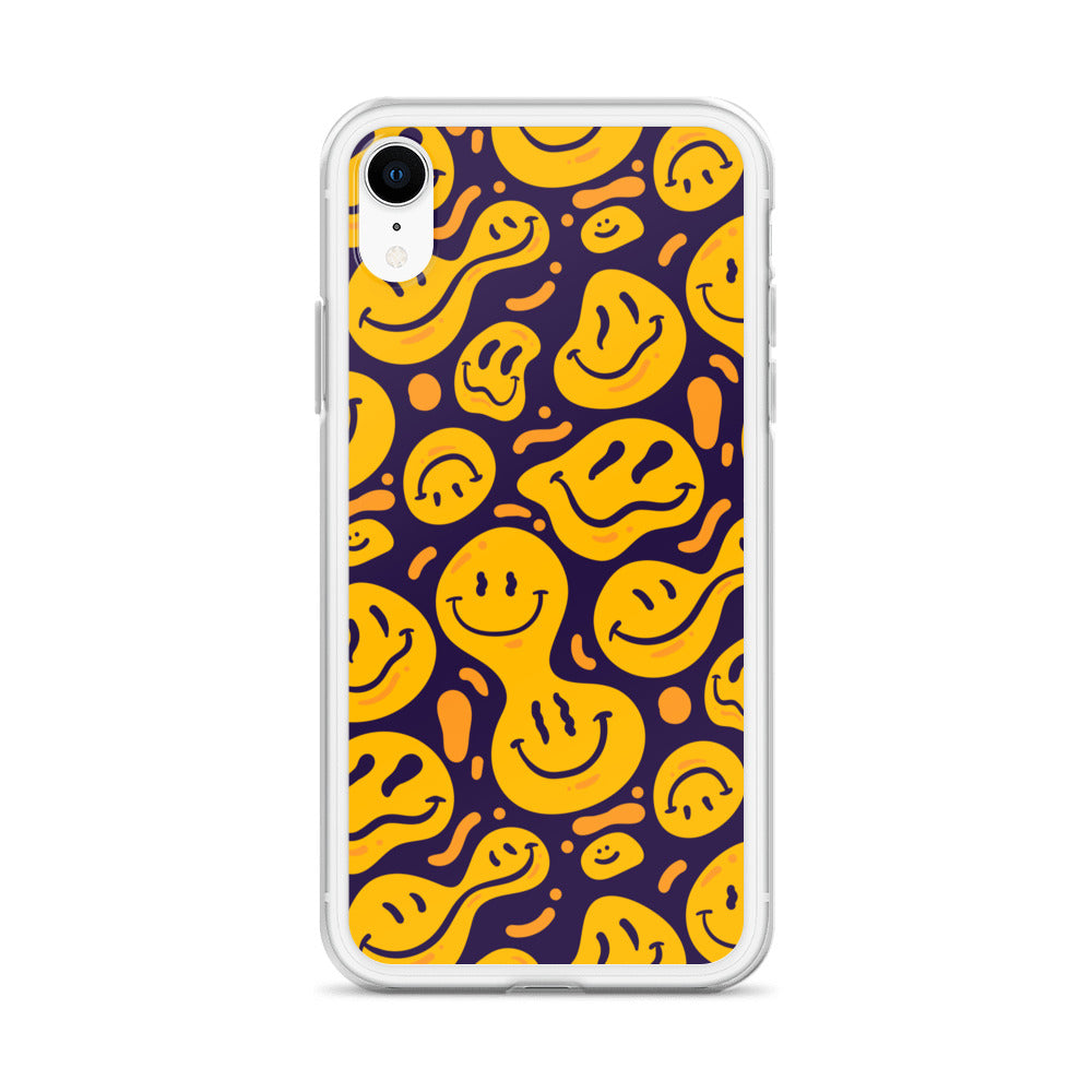 Distorted Smile Emoticon Pattern Clear Case for iPhone®