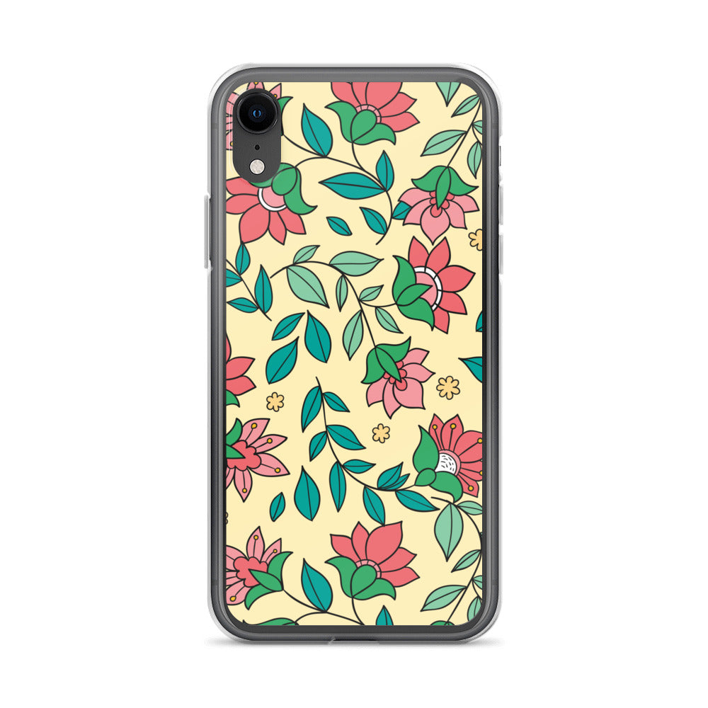 Elegant Flower And Leaves Decorative Pattern Clear Case for iPhone®