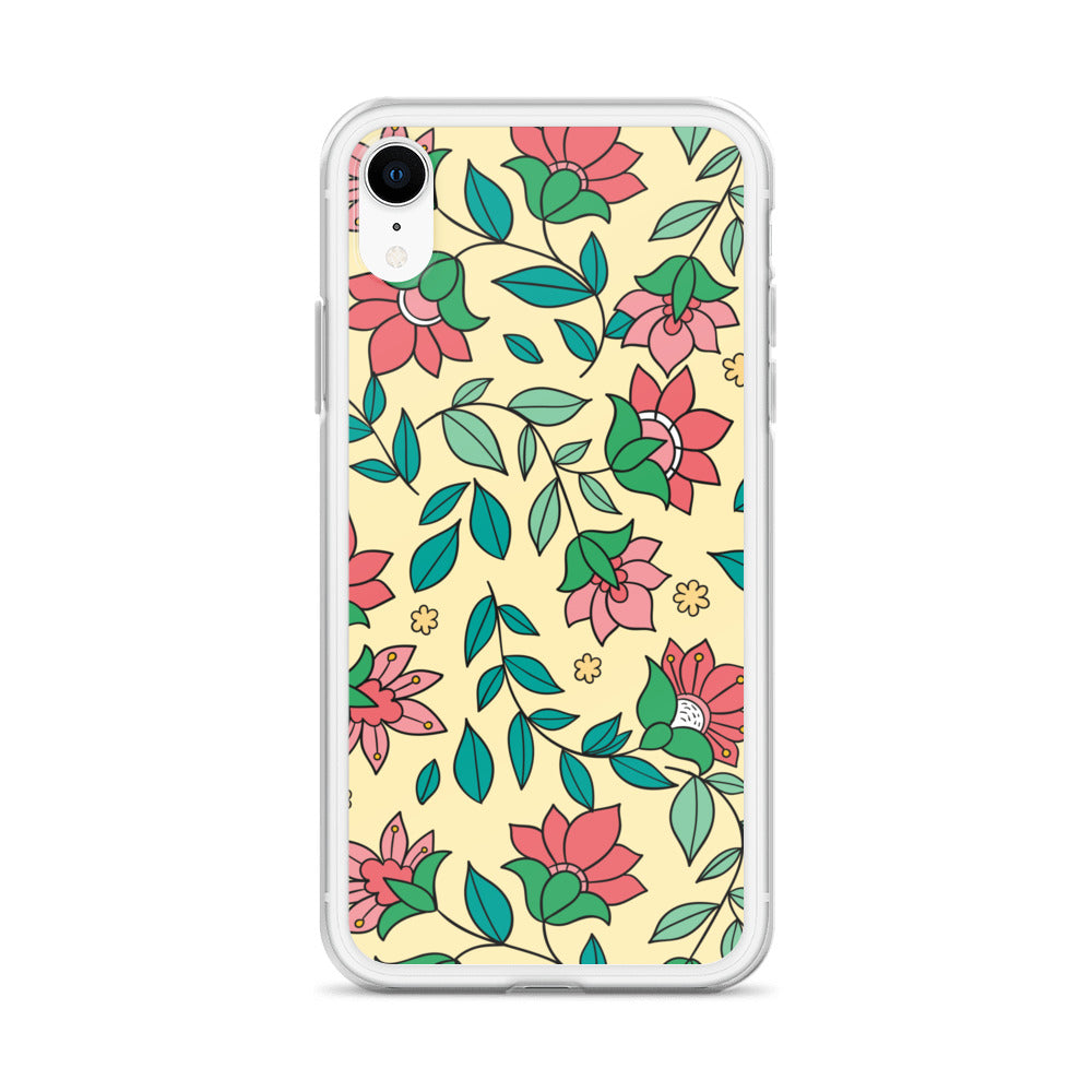 Elegant Flower And Leaves Decorative Pattern Clear Case for iPhone®