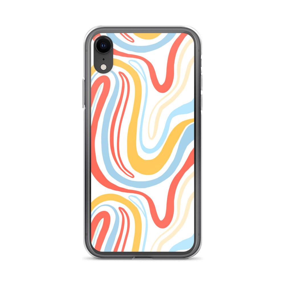 Colorful Wavy Pattern Clear Case for iPhone®