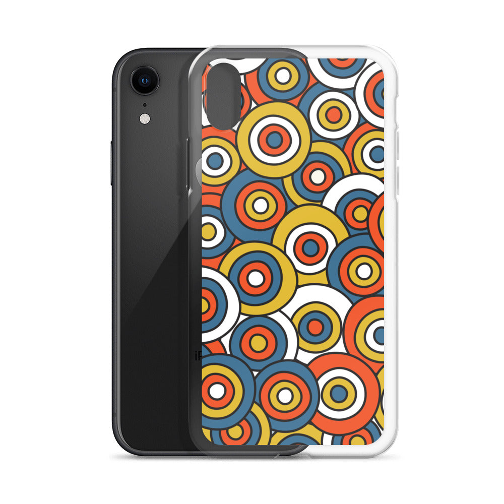 Retro Colored Circles Pattern Clear Case for iPhone®