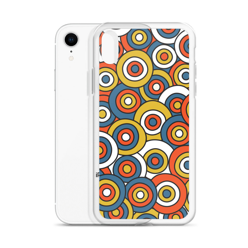 Retro Colored Circles Pattern Clear Case for iPhone®