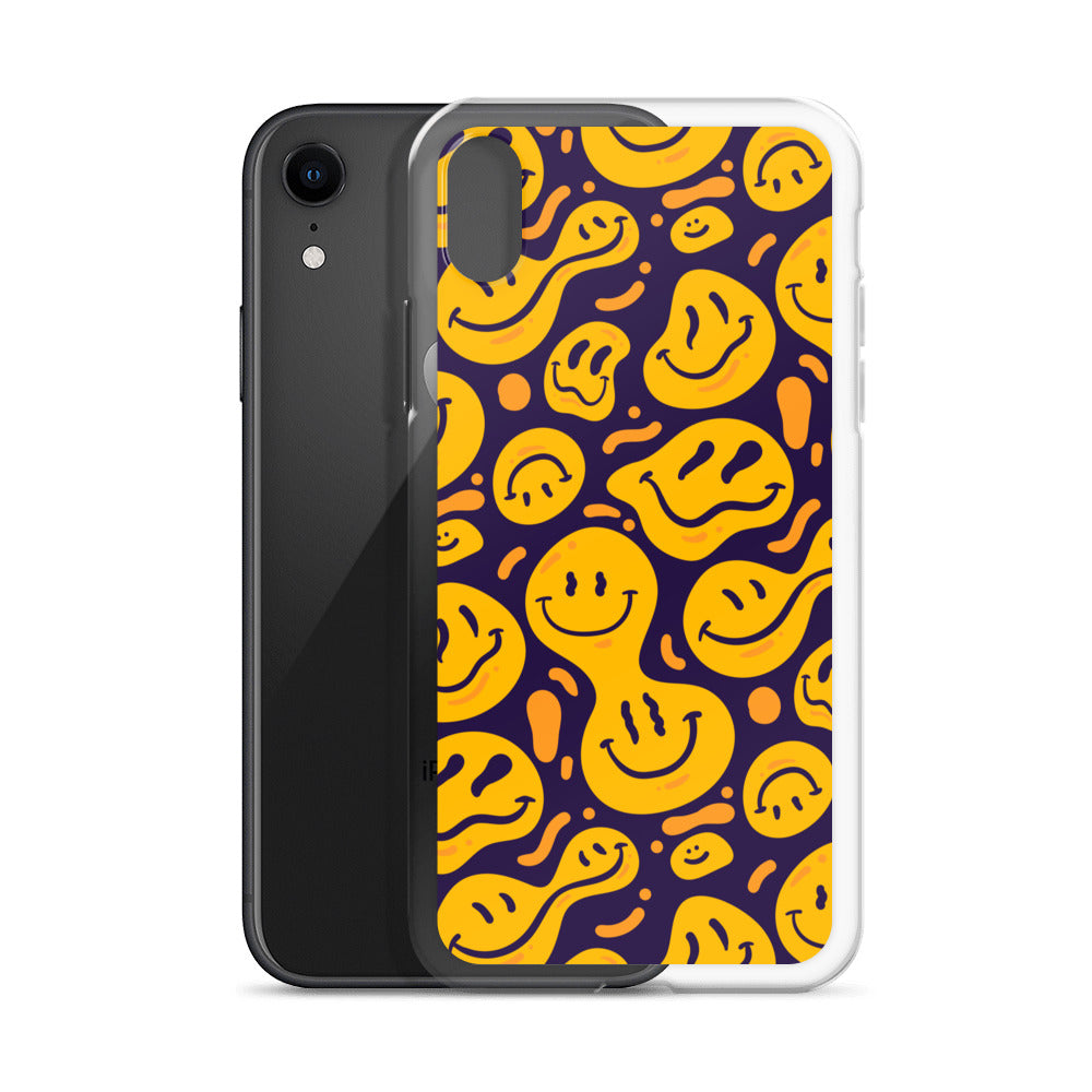 Distorted Smile Emoticon Pattern Clear Case for iPhone®