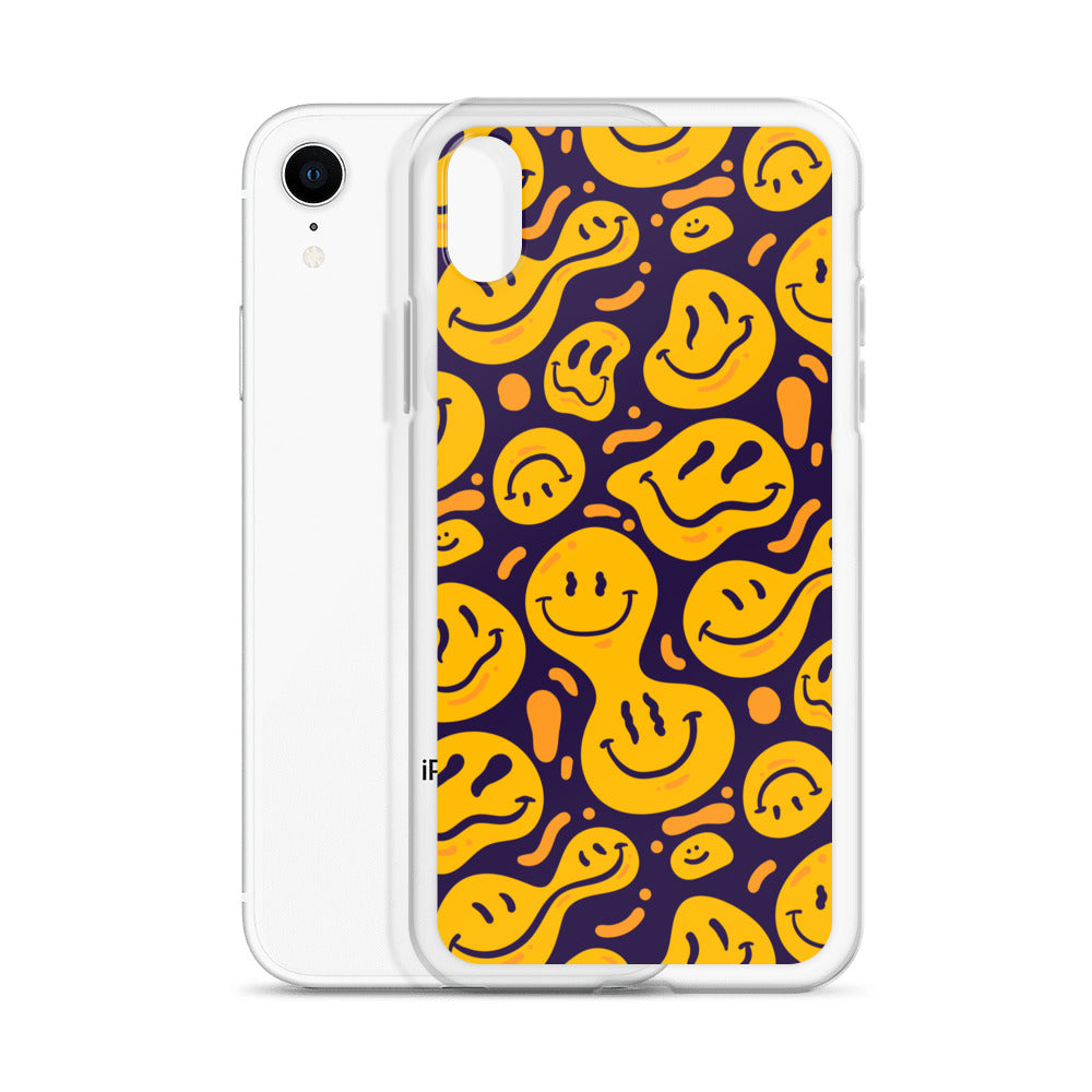 Distorted Smile Emoticon Pattern Clear Case for iPhone®