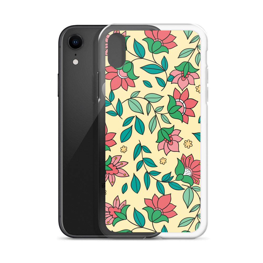 Elegant Flower And Leaves Decorative Pattern Clear Case for iPhone®