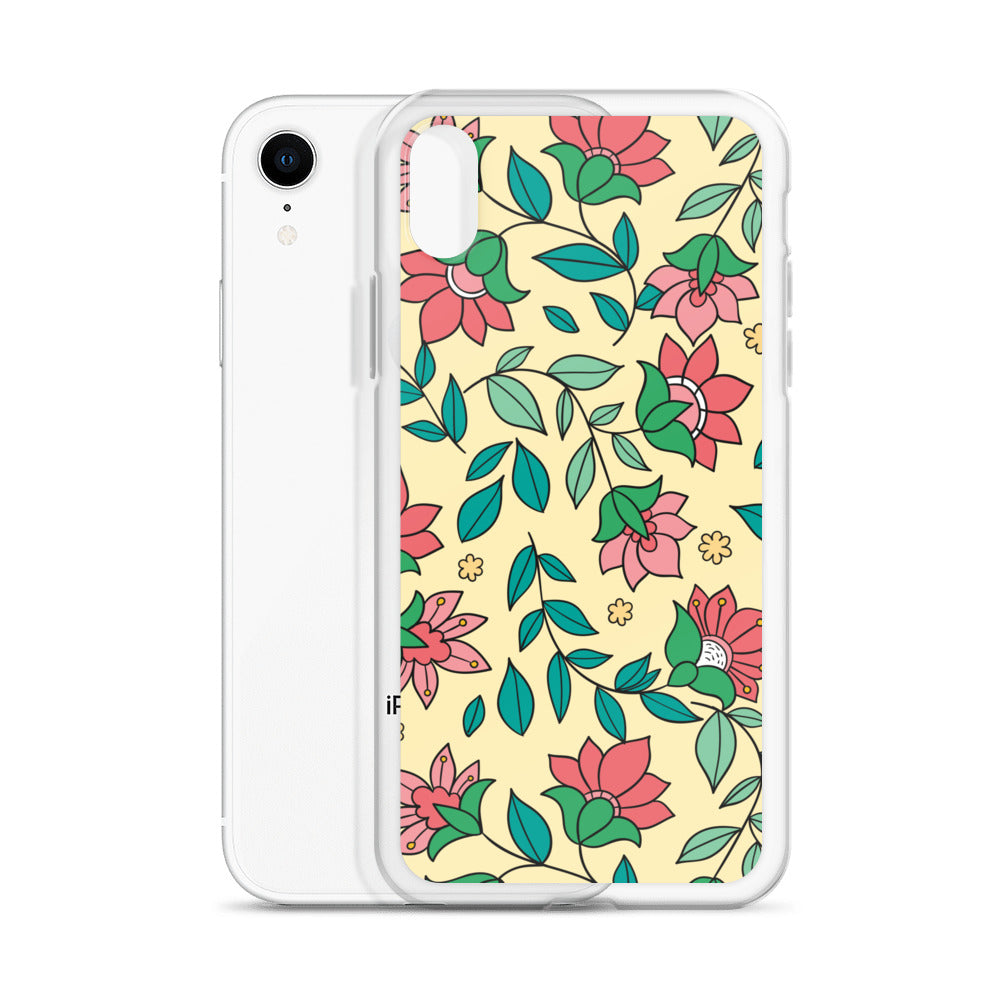 Elegant Flower And Leaves Decorative Pattern Clear Case for iPhone®