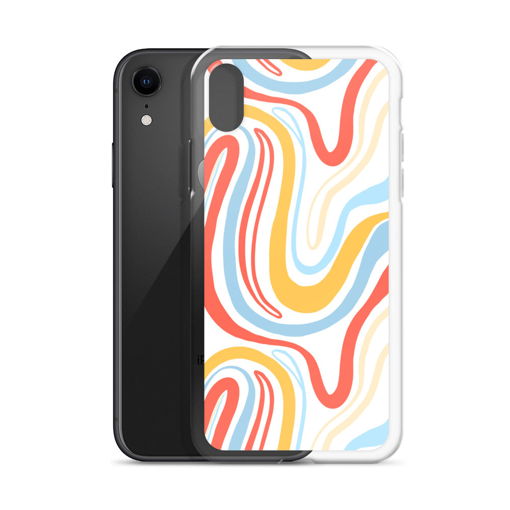 Colorful Wavy Pattern Clear Case for iPhone®