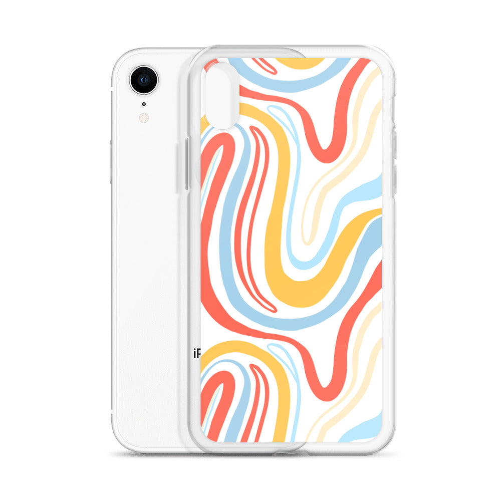 Colorful Wavy Pattern Clear Case for iPhone®