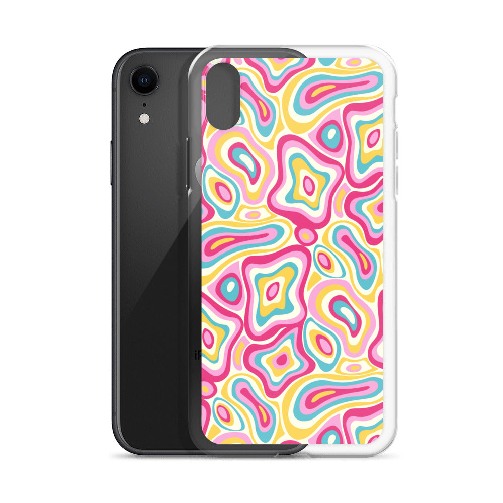 Colorful Groovy Psychedelic Pattern Clear Case for iPhone®