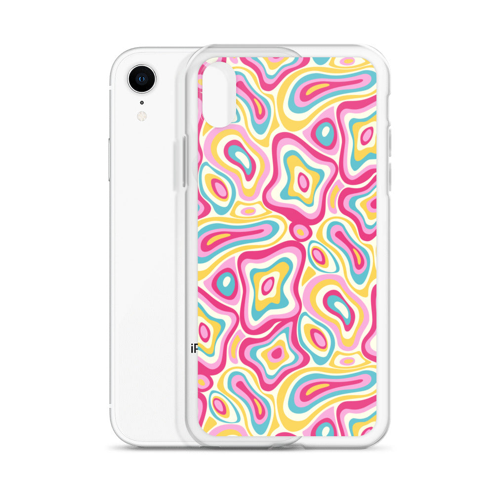 Colorful Groovy Psychedelic Pattern Clear Case for iPhone®