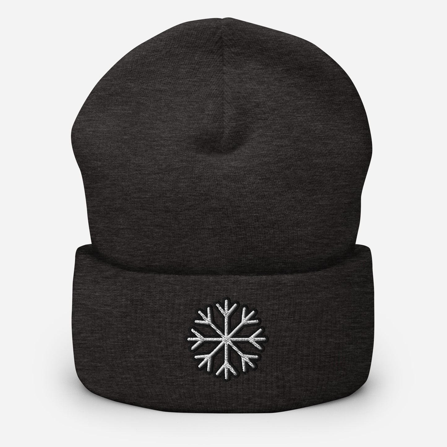 Snowflake Beanie Cap, Embroidered Christmas Cuffed Beanie, Handmade Unisex Slouchy Xmas Winter Festive Gift Hat Cap