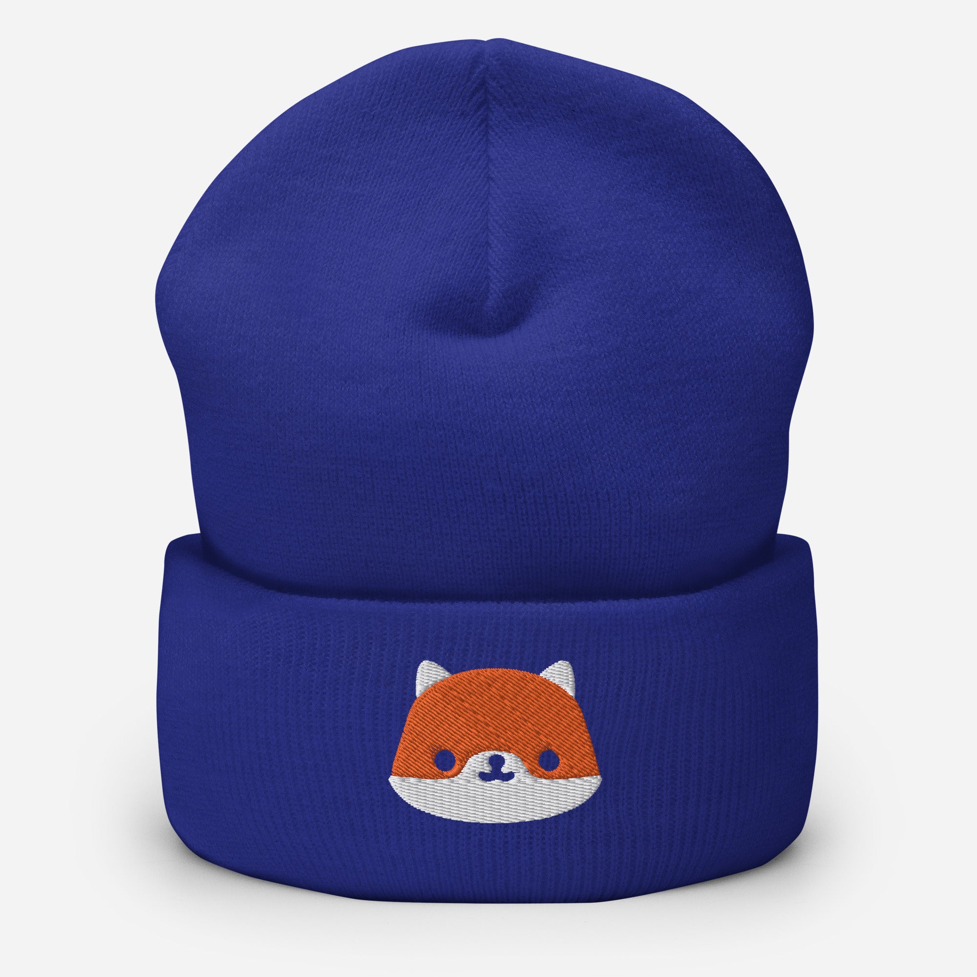Baby Fox Beanie Cap, Embroidered Wild Animal Cuffed Beanie, Handmade Unisex Slouchy Cartoon Fox Gift Hat Cap