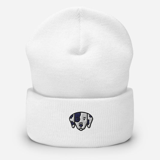 Dalmatian Beanie Cap, Embroidered Dog Lover Cuffed Beanie, Handmade Unisex Slouchy Dog Owner Hunting Dog Gift Hat Cap