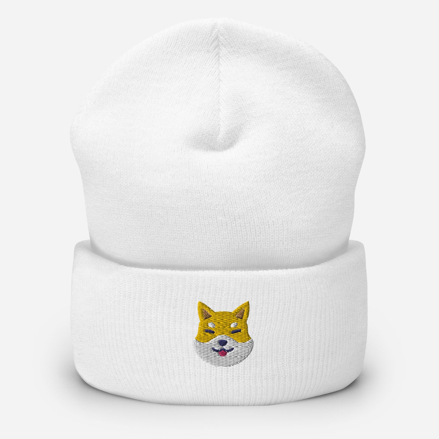 Shiba Inu Beanie Cap, Embroidered Japanese Brushwood Dog Cuffed Beanie, Handmade Unisex Slouchy Shiba Ken Hunting Dog Gift Hat Cap