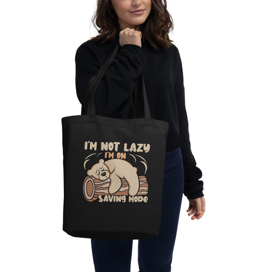 I'm Not Lazy I'm On Saving Mode Panda Bear Sleeping Funny Nap Lover Eco Tote Bag