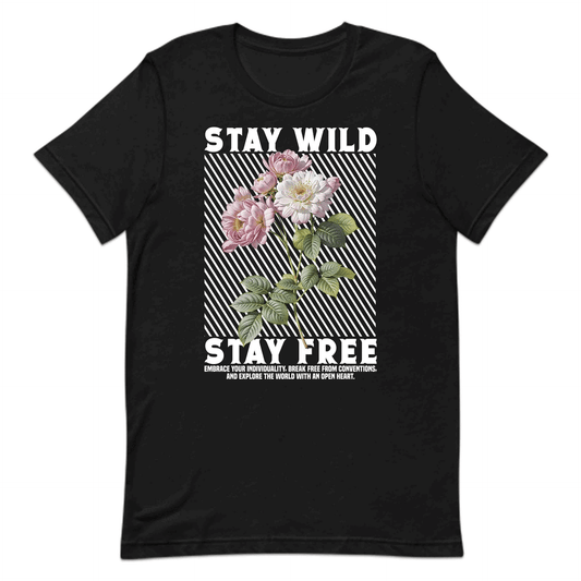 Stay Wild Stay Free Vintage Floral Boho Aesthetic Positive Affirmation | PRODUCT CODE: SYTAWLDFERVN