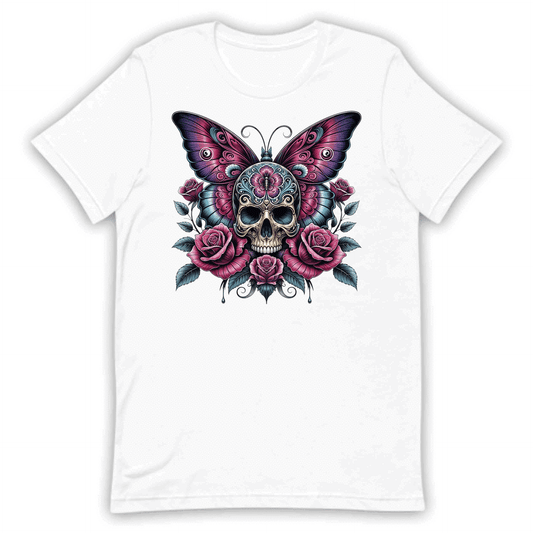 Sugar Skull Butterfly Roses And Gothic Elegance Nature Lovers | PRODUCT CODE: SGRKLUBTFLYG