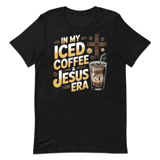 Iced Coffee & Jesus T-Shirt, Christian Faith Sweatshirt, Inspirational Hoodie | PRODUCT CODE: NWBEHGASD
