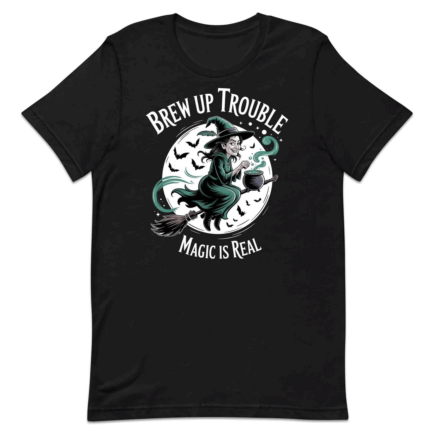 Brew Up Trouble T-Shirt, Magic Cauldron Sweatshirt, Spooky Witch Hoodie | PRODUCT CODE: BROIUQWE