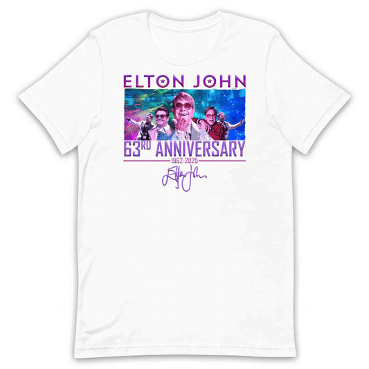Elton John 63rd Anniversary T-Shirt, Jumper & Hoodie – Legendary Music Tribute (1962–2025) with Retro Pop Magic & Signature Flair | PRODUCT CODE: ERTJLKS