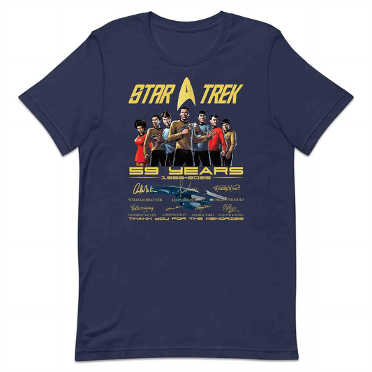 Star Trek 59th Anniversary T-Shirt, Jumper & Hoodie – Kirk, Spock & Original Crew Tribute (1966–2025) | PRODUCT CODE: ASDYTZXLK