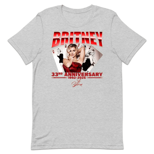 Britney 33rd Anniversary T-Shirt, Jumper & Hoodie – Princess of Pop Tribute (1992–2025) Vintage Glam Style | PRODUCT CODE: BRTTSPNC