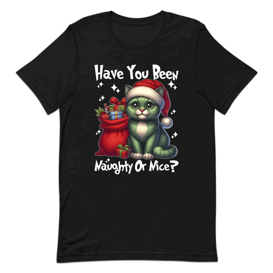 Have You Been Naughty Or Nice Christmas Green Cat Funny Xmas Kitten | PRODUCT CODE: HVYYBMGHYGR