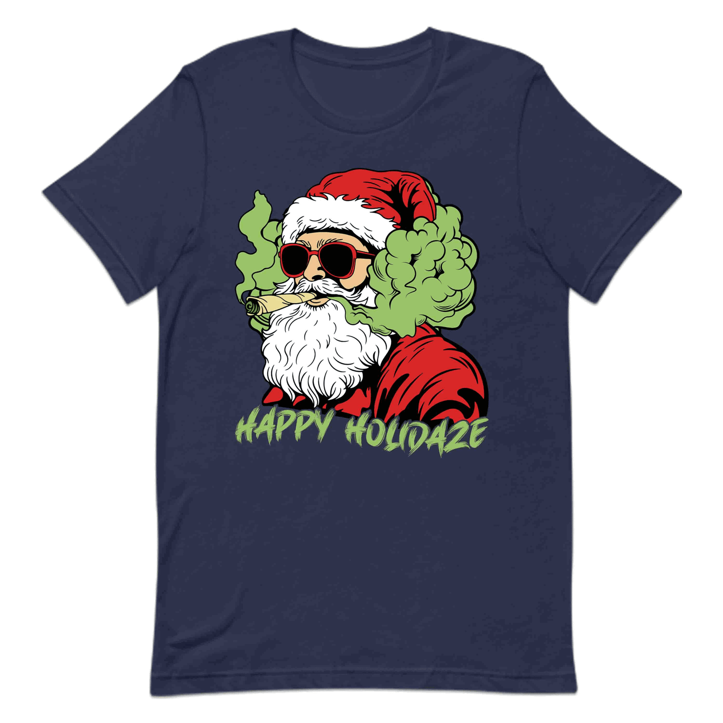 Happy Holidaze Santa Stoner Christmas Santa Smoking Weed Xmas Cannabis | PRODUCT CODE: HPYLDZRUNWED