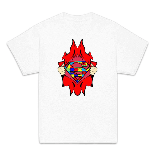 Autism Awareness Kids T-Shirt | Superhero Puzzle Kids Jumper | Torn Superman Logo Hoodie | PRODUCT CODE: ASDBSPEMLGN