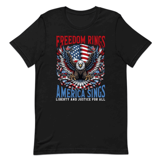 Freedom Rings America Sings Eagle USA Flag Liberty and Justice | PRODUCT CODE: FRDMRNGSAMEL