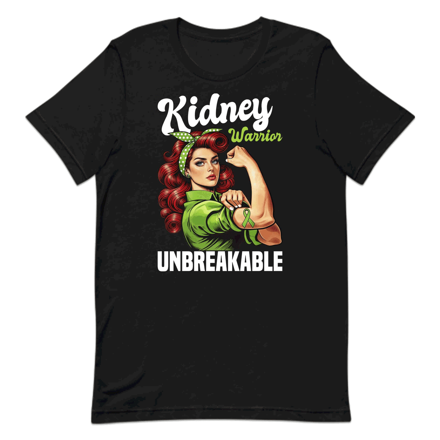 Unbreakable Kidney Warrior Retro Ribbon Awareness | PRODUCT CODE: BNURKWRTSAWN