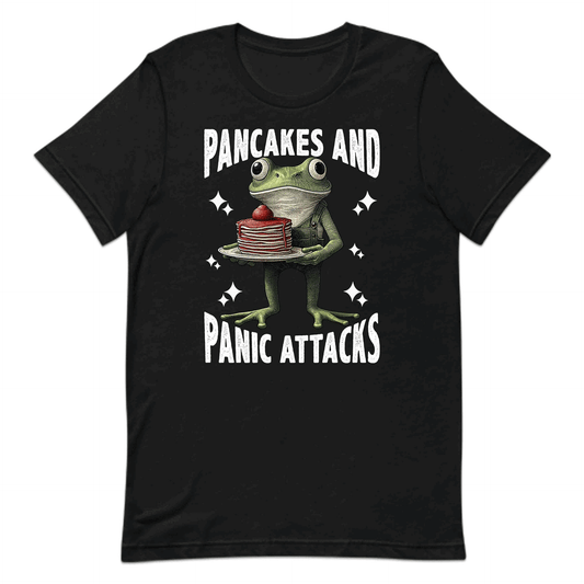 Funny Frog Anxiety Pancakes and Panic Attacks Frog Vintage Amphibian Sarcastic Mental Health | PRODUCT CODE: FNRGOANXYTP