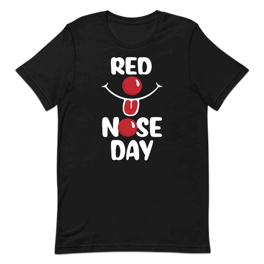 Red Nose Day Shirt | Funny Smiley Tee, Sweatshirt, or Hoodie for Charity | PRODUCT CODE: RDNBCKAIEBS