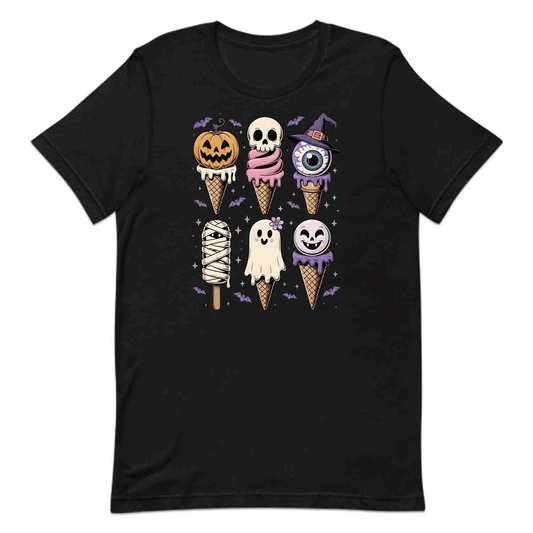 Cute Halloween Ice Cream T-Shirt, Spooky Treats Sweatshirt, Kawaii Candy Hoodie | PRODUCT CODE: CTYHANLSCM