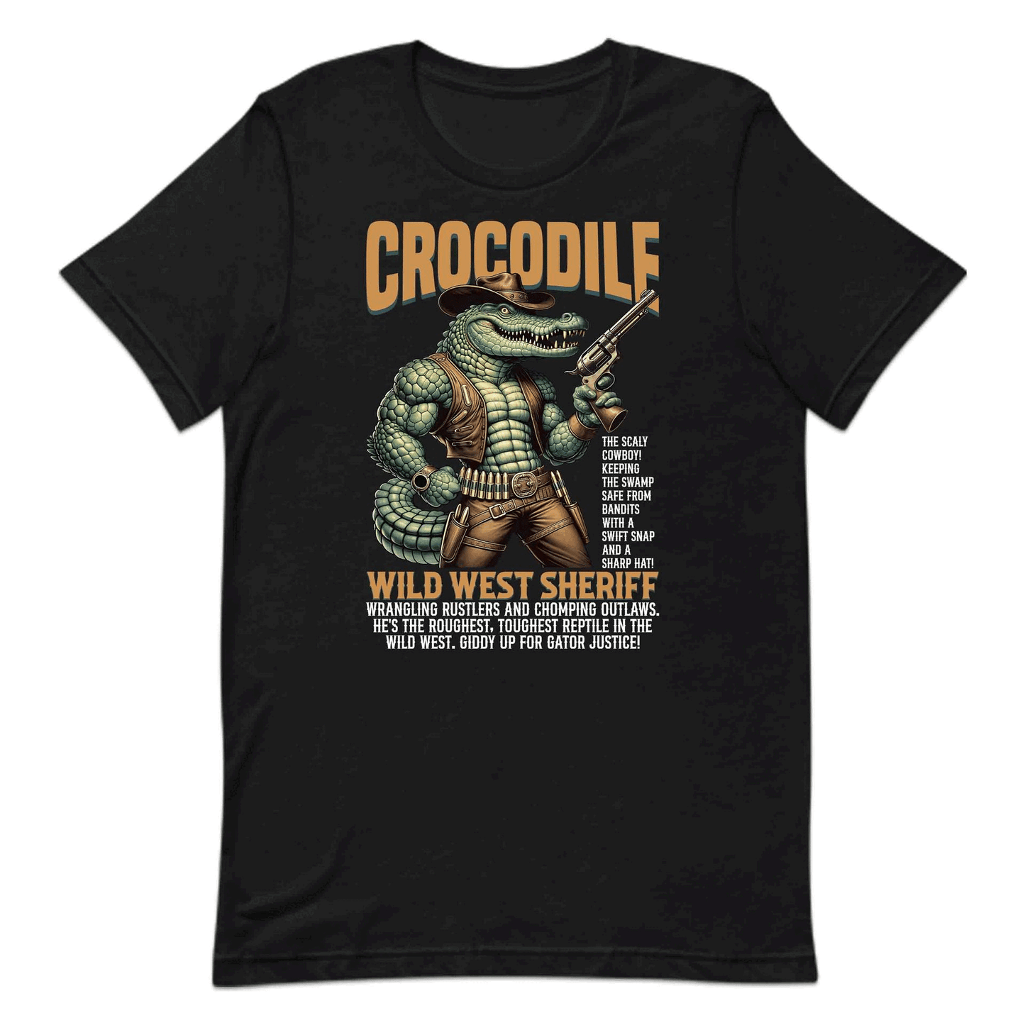 Wild West Crocodile Sheriff Funny Gator Cowboy Rustic Western Animal Humor | PRODUCT CODE: WLDTSCROFLHG