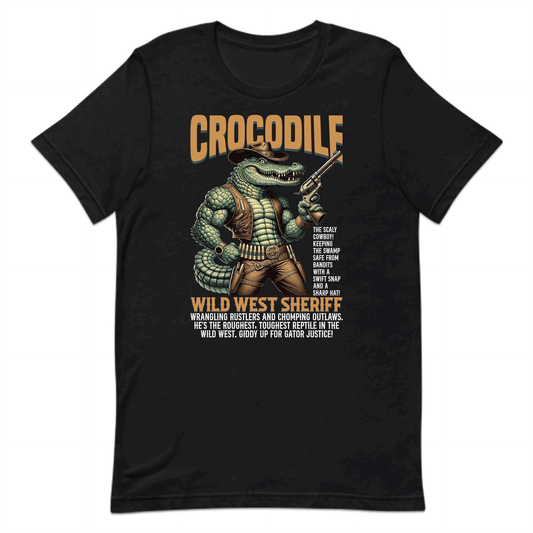 Wild West Crocodile Sheriff Funny Gator Cowboy Rustic Western Animal Humor | PRODUCT CODE: WLDTSCROFLHG