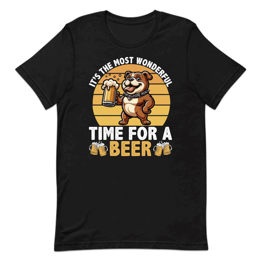 Bulldog Beer Drinking It's The Most Wonderful Time For A Beer Dog Holding A Pint | PRODUCT CODE: FYNBLDGKRMO