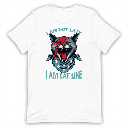Rockstar Cat Fierce Punk Feline Snarling Kitty with Skull Bandana & Lightning Bolt | PRODUCT CODE: FYNRCKTASPKU