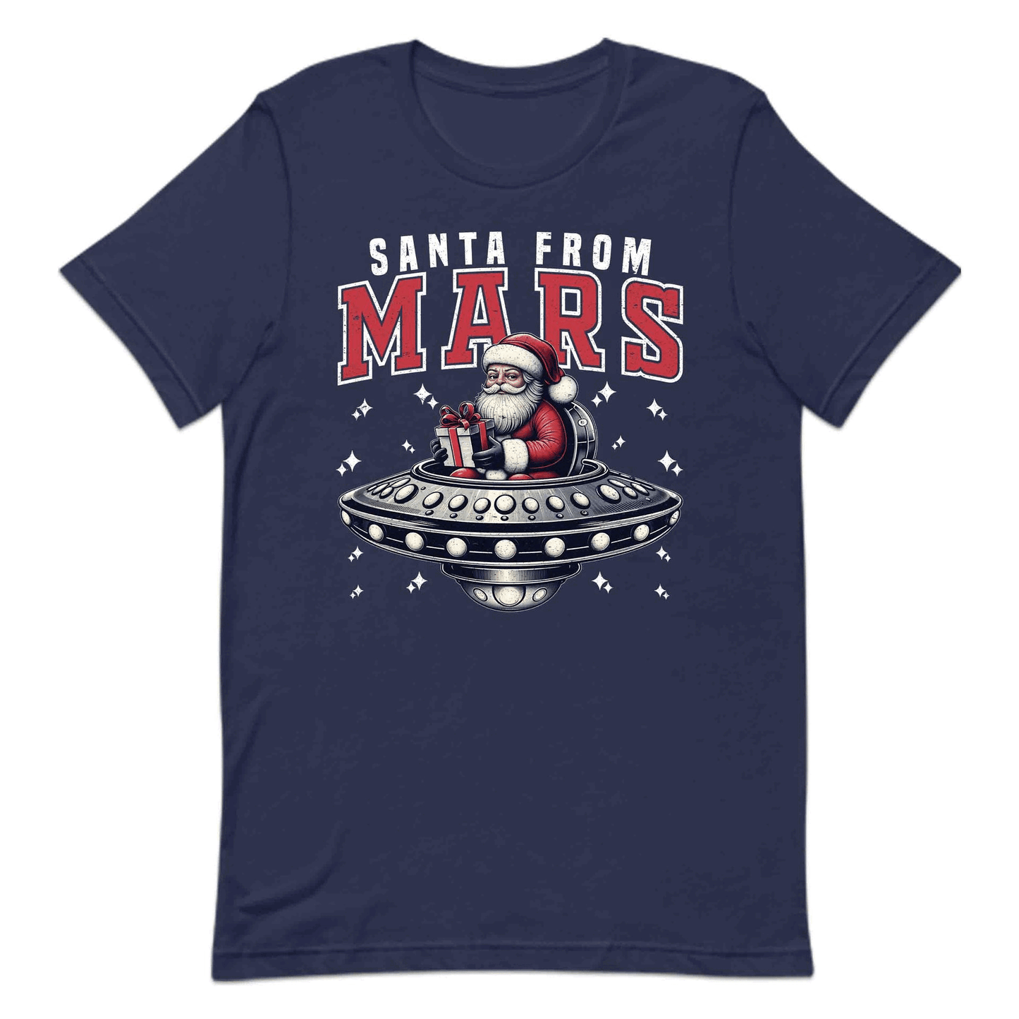 Santa From Mars Sci-Fi Christmas Santa in UFO Space Lover Xmas | PRODUCT CODE: STNAFRMUFOXML