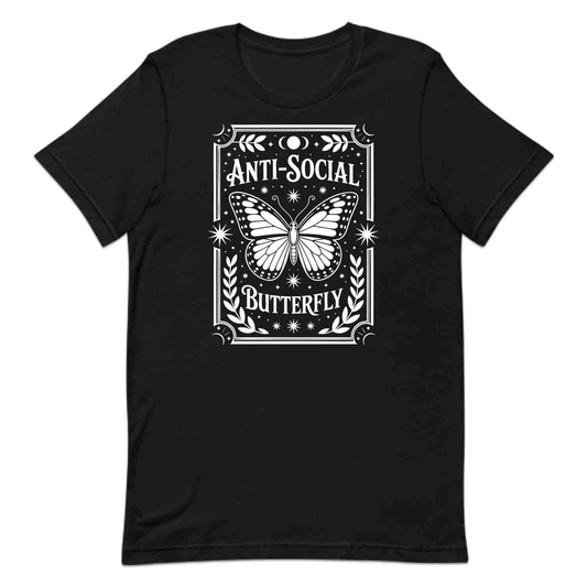 Anti-Social Butterfly T-Shirt, Introvert Goth Sweatshirt, Celestial Nature Hoodie | PRODUCT CODE: ASDKJWERN