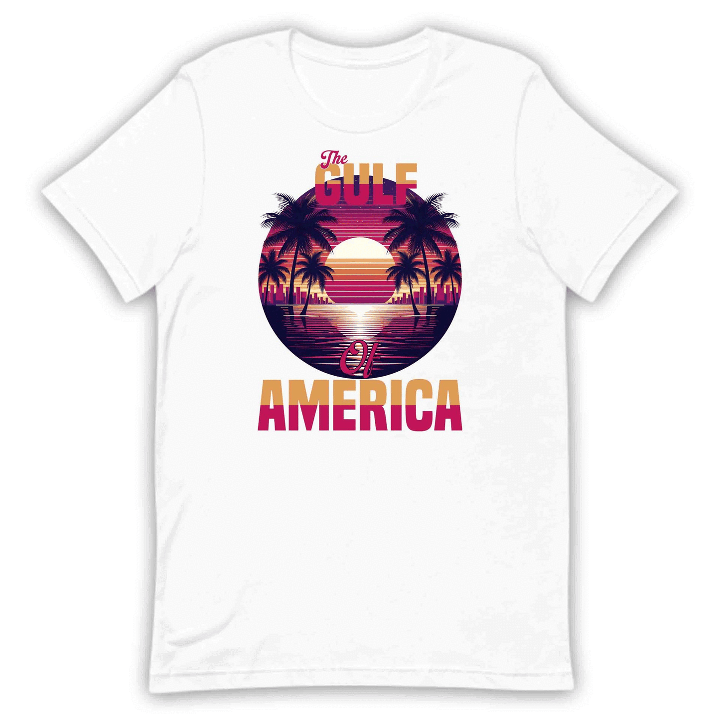 Trump 'Gulf of America' Patriotic Apparel | Sunset Beach Tees & Hoodies | PRODUCT CODE: TPEBAMCNBUS
