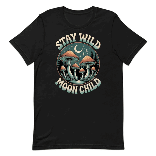 Stay Wild Moon Child T-Shirt, Boho Forest Sweatshirt, Hippie Aesthetic Hoodie | PRODUCT CODE: STYUWRED