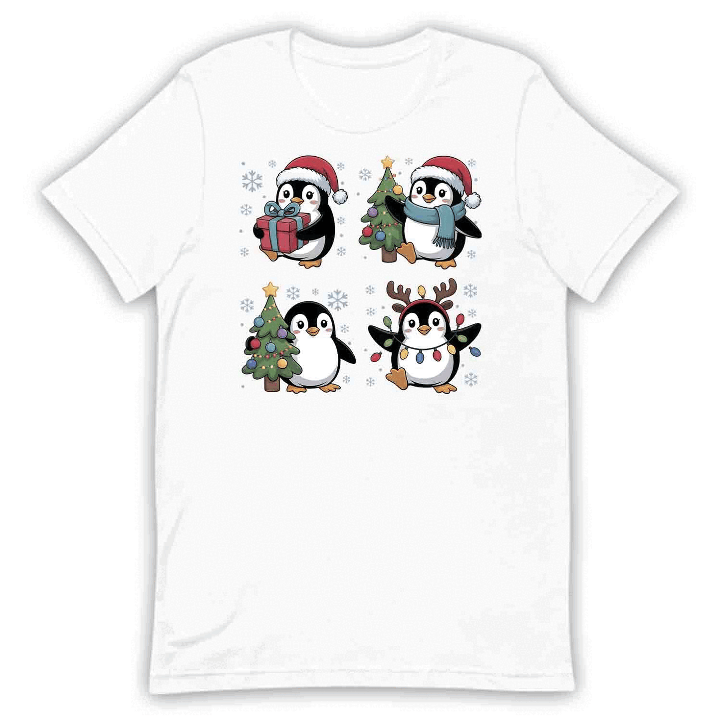 Adorable Christmas Penguin T-Shirt, Cute Holiday Family Matching Tee, Winter Gifts & Pajama Party Shirt | PRODUCT CODE: PABVCSADY