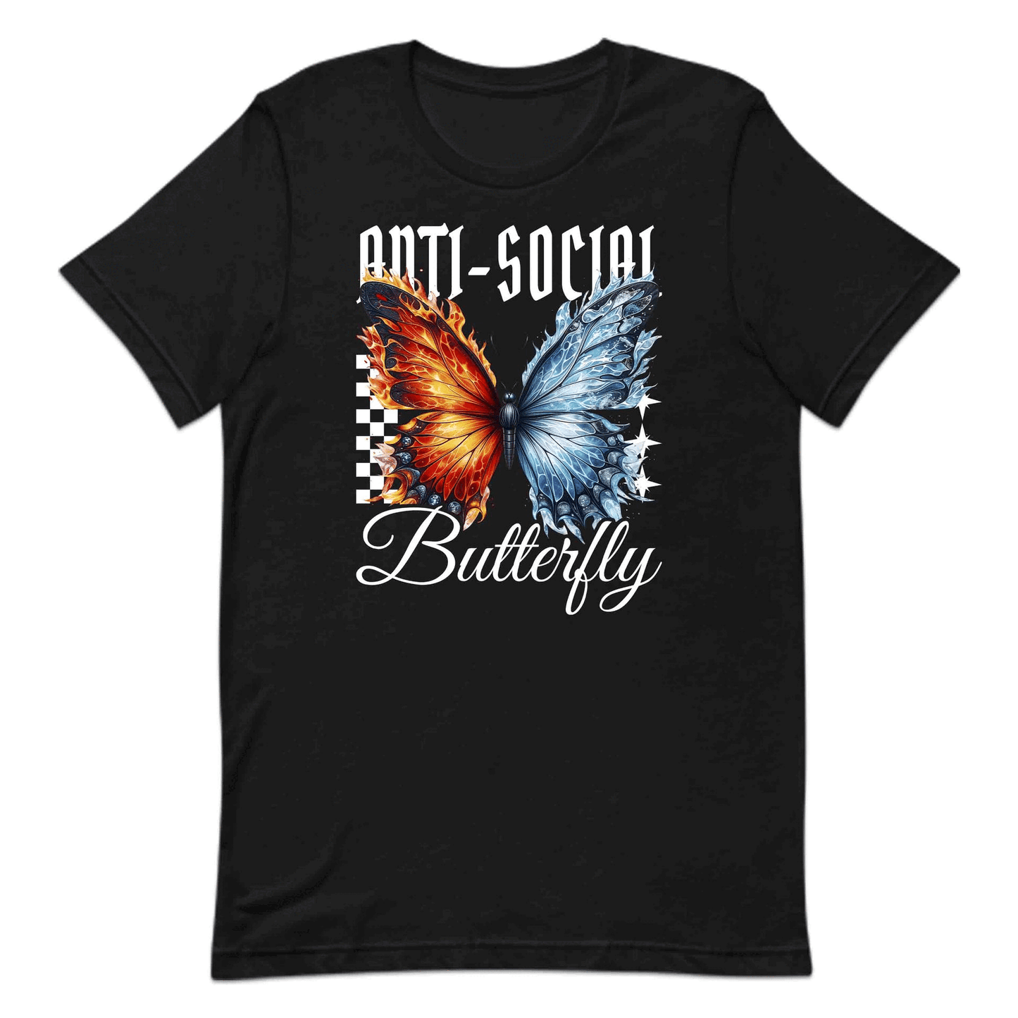 Anti-Social Butterfly Fiery and Icy Wings Introvert Statement | PRODUCT CODE: ANTSCLBTUFL