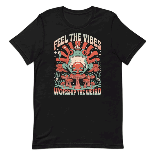 Feel the Vibes T-Shirt, Trippy Mushroom Sweatshirt, Psychedelic Boho Hoodie | PRODUCT CODE: FLKWEICBD