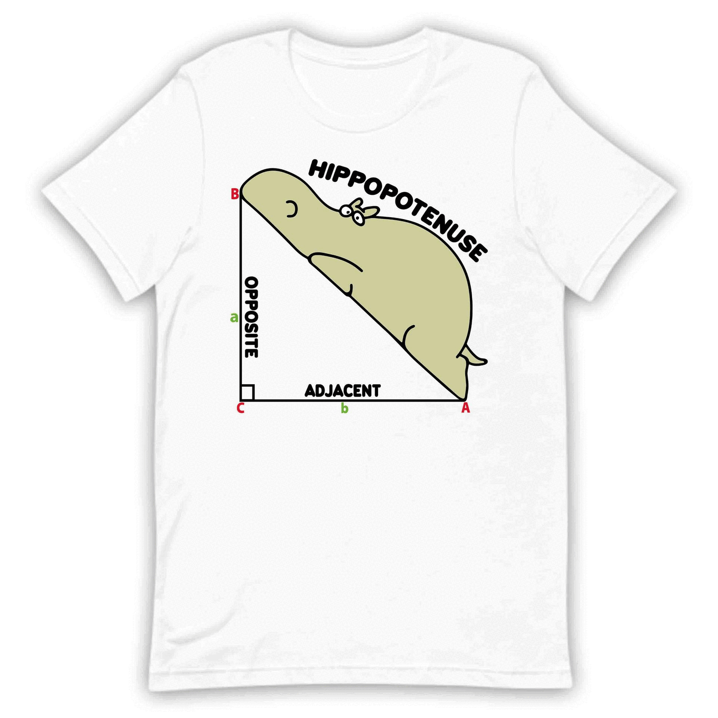 Hippopotenuse Math Pun Funny Geometry Nerdy Pythagorean Theorem Hippo Right Triangle | PRODUCT CODE: HOEWBSIYWA