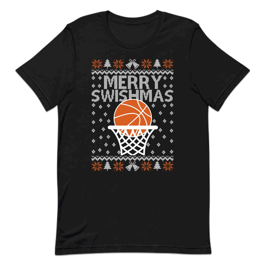 Merry Swishmas Basketball Christmas Sports Xmas | PRODUCT CODE: MRYSHWMABLK