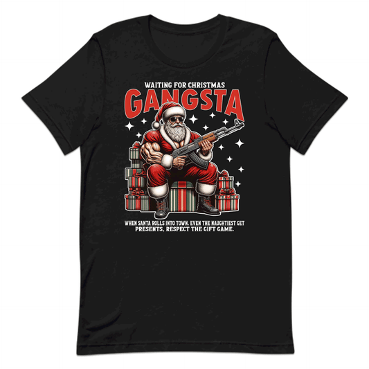 Gangsta Santa Christmas Buff Santa with AK-47 Edgy Xmas | PRODUCT CODE: GNSTCHRBFUAK