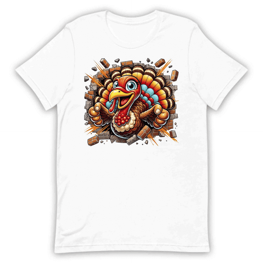 Turkey Breaking Through Brick Wall 3D Realistic Hilarious Cartoon Turkey | PRODUCT CODE: TRKBGNKCROH